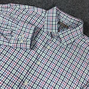Peter Millar Shirt Button Down Men's XL Madras Windowpane Check Golf Long Sleeve